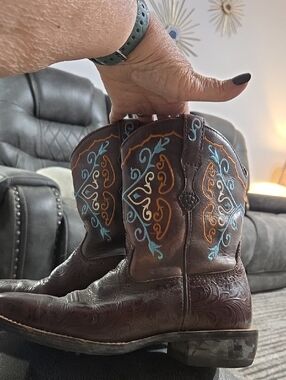 Ariat Fatbaby Brown Leather Boots Size 6.5